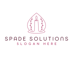 Candle Floral Spade logo design