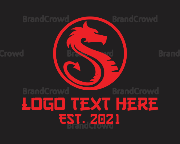 Red Asian Dragon Logo