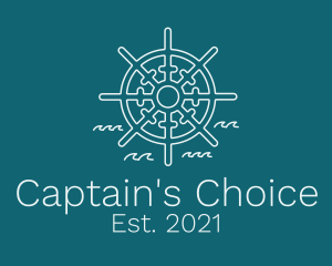 Captain - Minimalist Ship Helm logo design