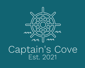 Captain - Minimalist Ship Helm logo design