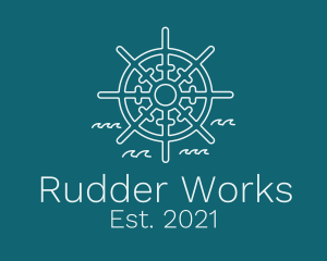 Rudder - Minimalist Ship Helm logo design