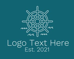 Maritime - Minimalist Ship Helm logo design