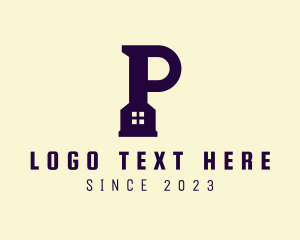 Letter P - Home Builder Realty logo design