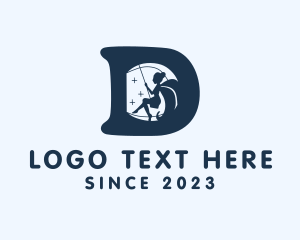 Mythology - Blue Fairy Letter D logo design