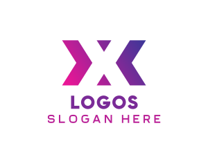 Violet - Modern Gradient Letter X Brand logo design