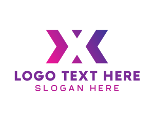 Purple - Modern Gradient Letter X Brand logo design