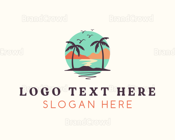 Tropical Island Beach Logo