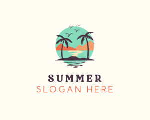 Tropical Island Beach logo design