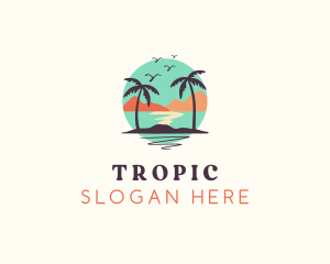 Tropical Island Beach logo design