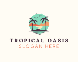 Island - Tropical Island Beach logo design