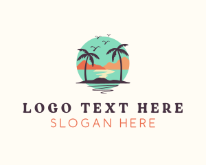 Scenery - Tropical Island Beach logo design