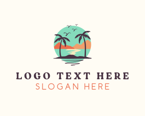 Tropical Island Beach Logo