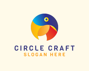 Round Parrot Badge logo design