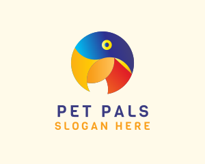 Round Parrot Badge logo design