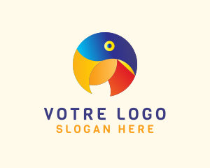 Multicolor - Round Parrot Badge logo design
