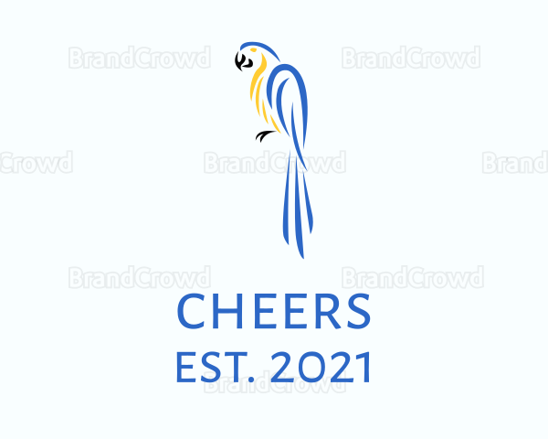 Blue Yellow Bird Parrot Logo