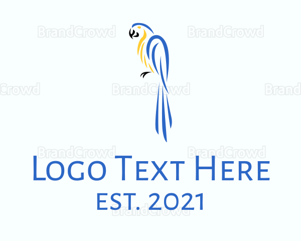 Blue Yellow Bird Parrot Logo