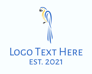 Minimalist - Blue Yellow Bird Parrot logo design