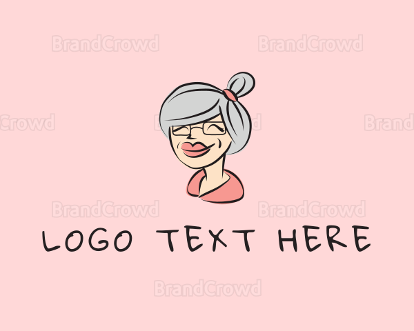 Cute Grandma Character Logo