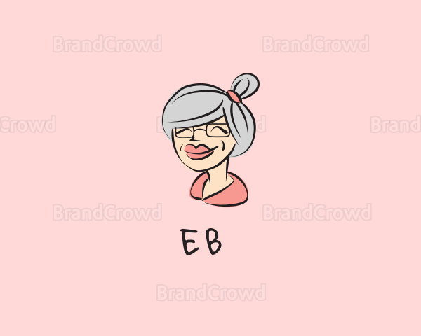 Cute Grandma Character Logo