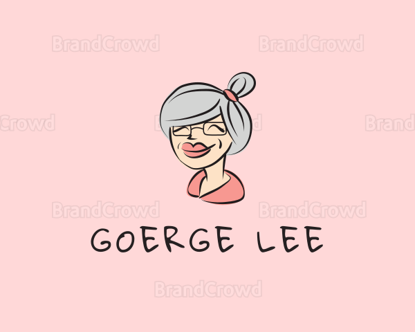 Cute Grandma Character Logo