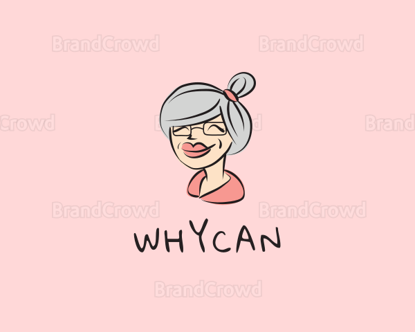 Cute Grandma Character Logo