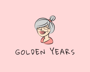 Cute Grandma Character logo design