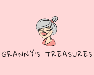 Grandmother - Cute Grandma Character logo design