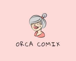 Person - Cute Grandma Character logo design