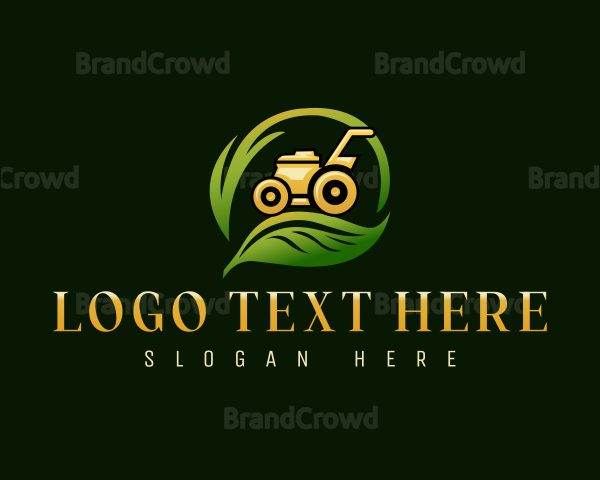 Lawn Mower Leaf Logo