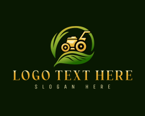 Trimming - Lawn Mower Leaf logo design