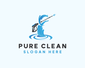 Pressure Washer Cleaning Services logo design