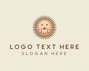 Zoology - Cute Spiky Hedgehog logo design