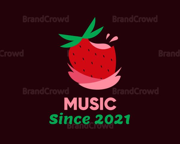 Strawberry Juice Drink Logo