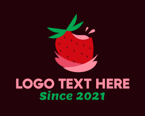 Juice Extract - Strawberry Juice Drink logo design