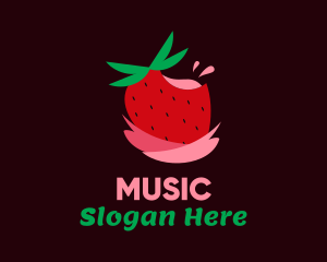 Strawberry Juice Drink Logo