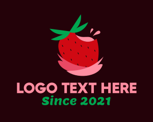 Strawberry - Strawberry Juice Drink logo design