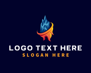 Flame - Fire Ice Element logo design