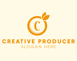 Orange Fruit Organic Produce logo design