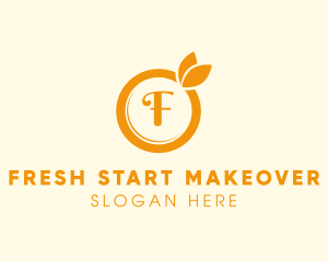 Orange Fruit Organic Produce logo design