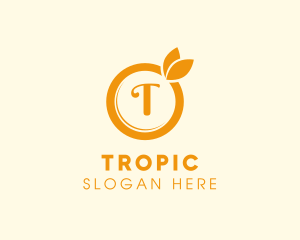 Orange Fruit Organic Produce logo design