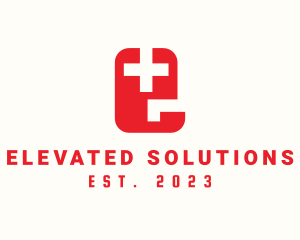 Medical Cross Letter E logo design