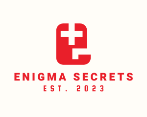 Medical Cross Letter E logo design