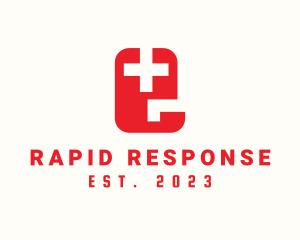 Ambulance - Medical Cross Letter E logo design