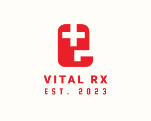 Prescription - Medical Cross Letter E logo design