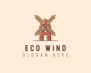 Organic Wheat Windmill logo design