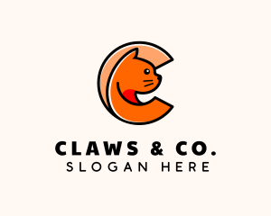 Animal Cat Letter C  logo design