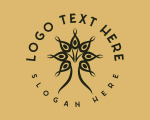 Healing - Human Yoga Tree logo design