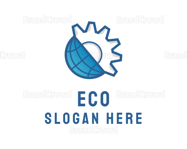 Cog Wheel Globe Logo