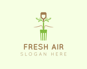 Vegetarian Fork Plant logo design